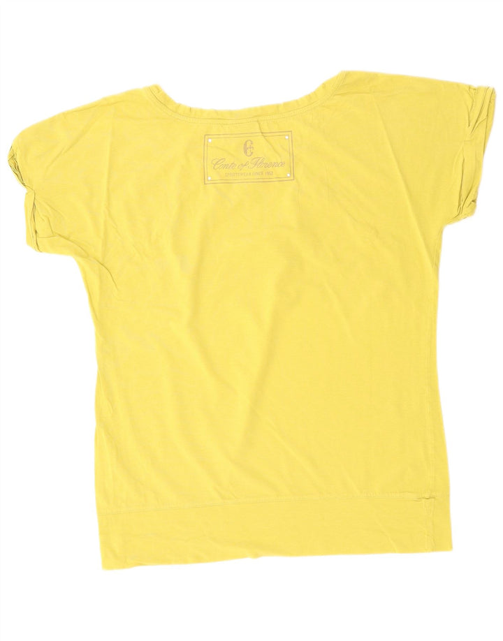 CONTE OF FLORENCE T-shirt da donna Top UK 14 medio cotone kaki