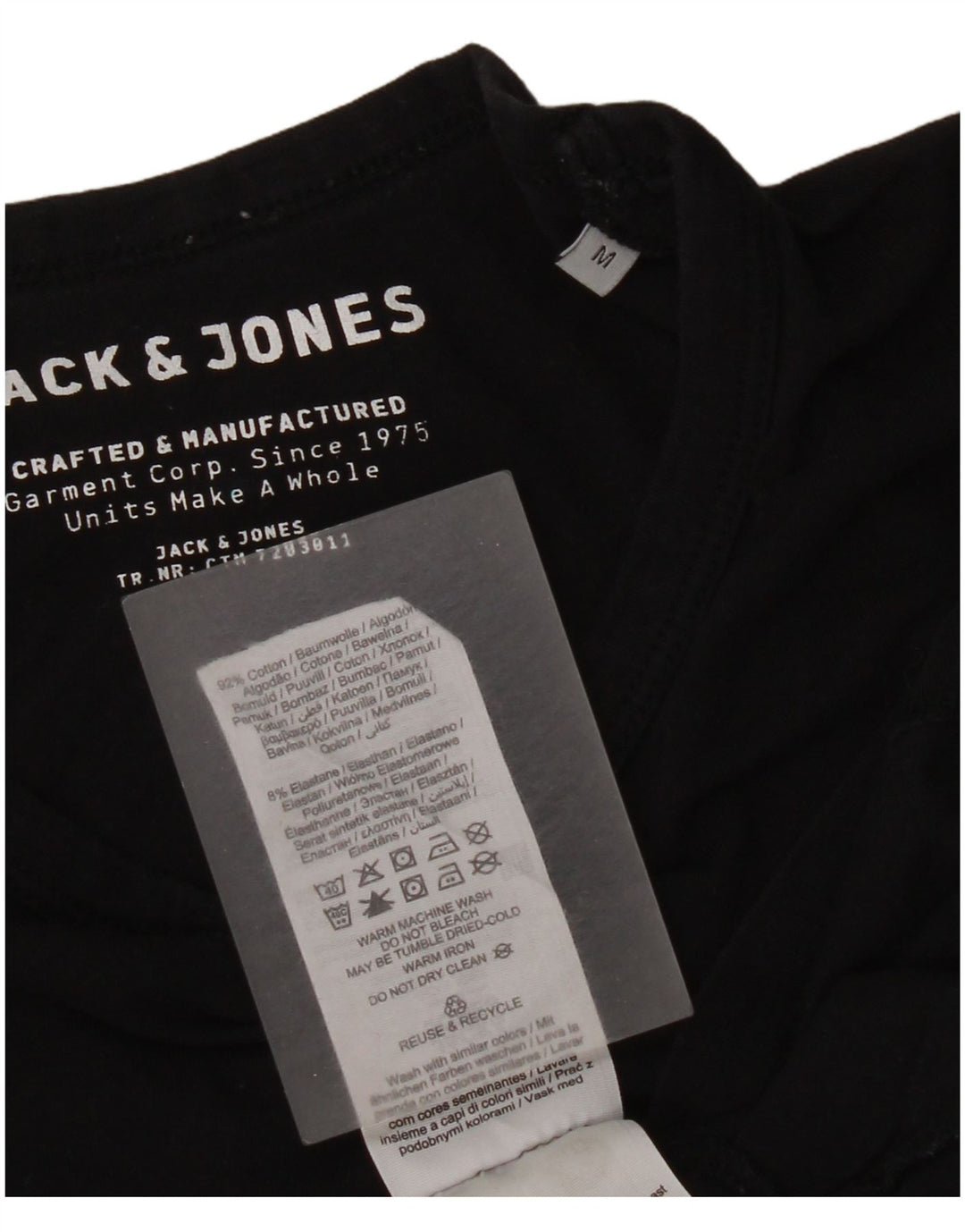 T-shirt da uomo Jack & Jones Top in cotone nero medio