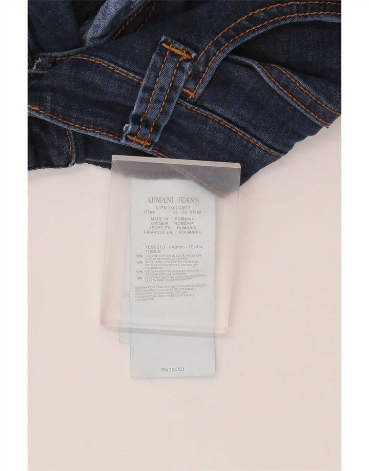Jeans dritti da donna Armani W31 L32 cotone blu navy