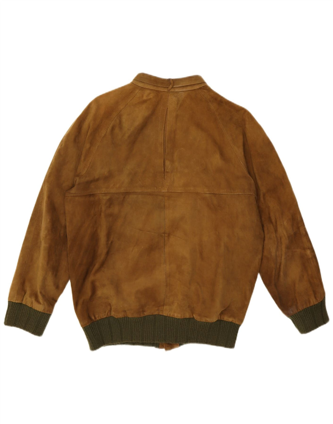 Giacca vintage in pelle scamosciata da uomo UK 36 Small Brown Colourblock