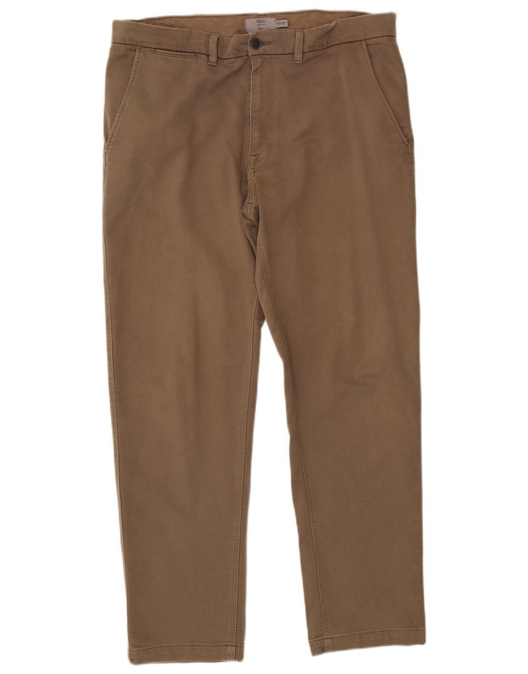 Pantaloni chino slim da uomo Marks & Spencer W40 L33 cotone kaki