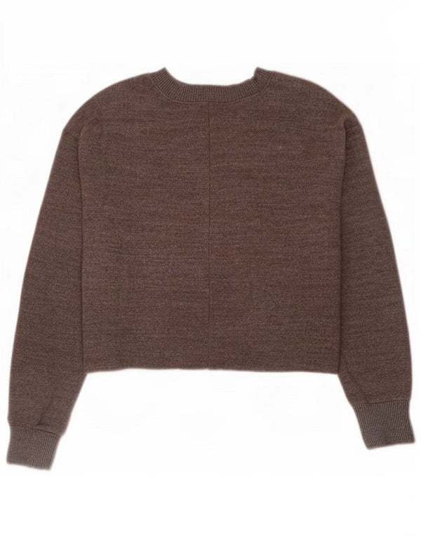 Top corto in camicetta corta da donna Zara UK 16 grande cotone grigio