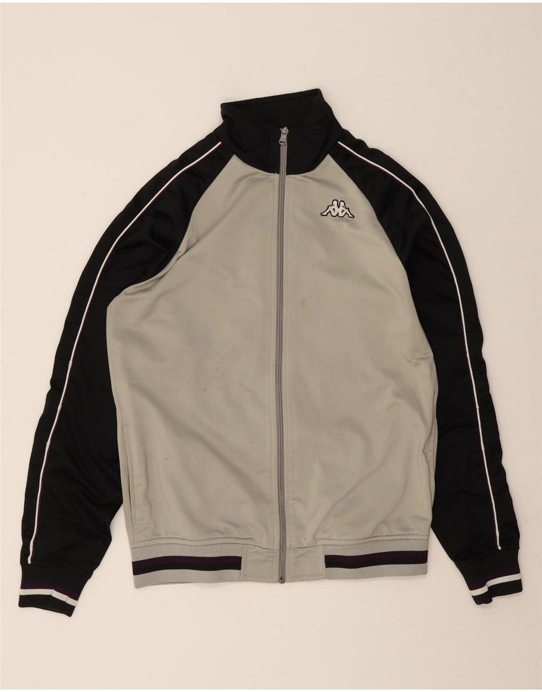 Giacca da tuta da uomo KAPPA grande in poliestere color block grigio