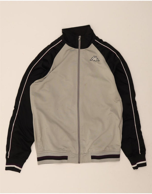 KAPPA Mens Tracksuit Top Jacket Large Grey Colourblock Polyester