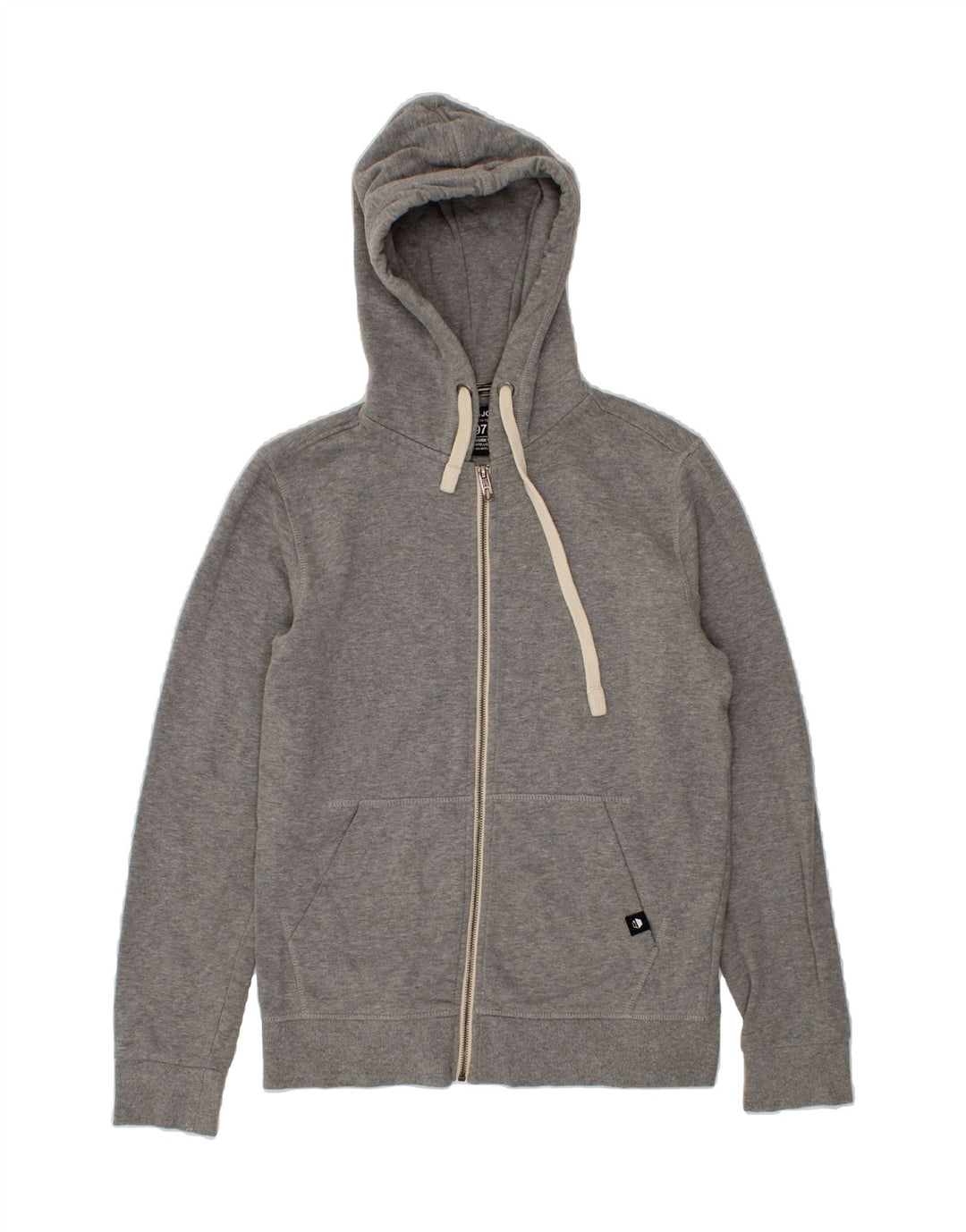 JACK & JONES Mens Zip Hoodie Sweater Medium Grey Cotton Vintage Jack & Jones and Second-Hand Jack & Jones from Messina Hembry 