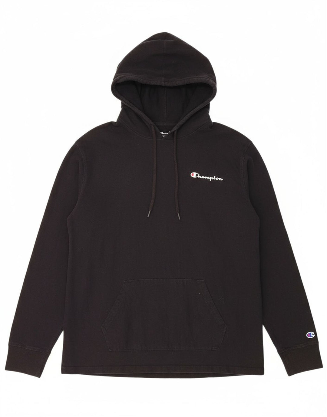 CHAMPION Mens Hoodie Jumper Large Black Cotton