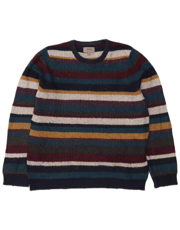 Maglione maglione girocollo da uomo Marks & Spencer a righe medie multicolore