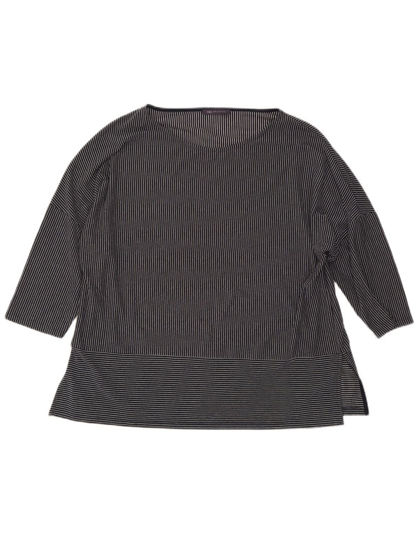 Marks & Spencer Top da donna manica 3/4 UK 18 XL Gessato blu navy