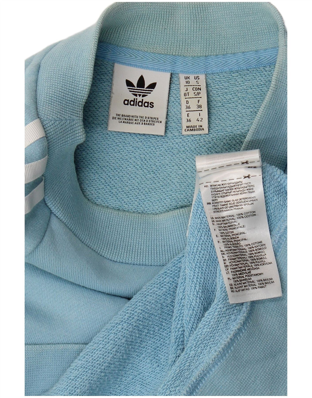 Felpa da donna Adidas Jumper UK 10 Small Blue Cotton