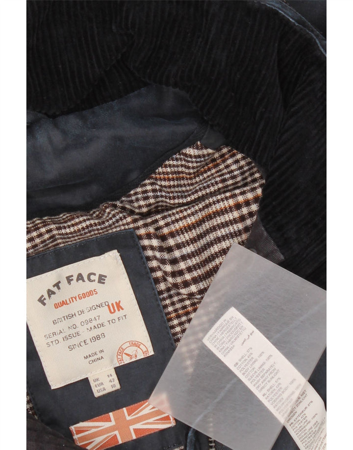 Giacca utilitaria con cappuccio da donna Fat Face UK 14 grande cotone blu navy