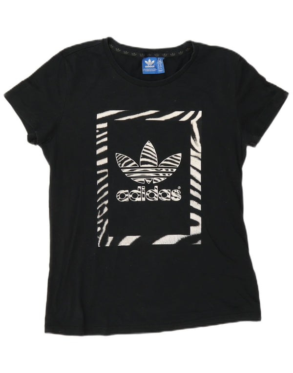 T-shirt grafica da donna Adidas Top UK 14 cotone blu navy medio