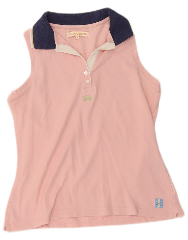 Polo senza maniche da donna La Martina UK 12 Medium Pink Colourblock