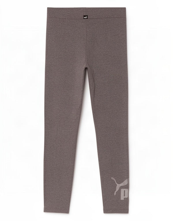 Leggings grafici Puma per ragazze 11-12 anni in cotone grigio screziato