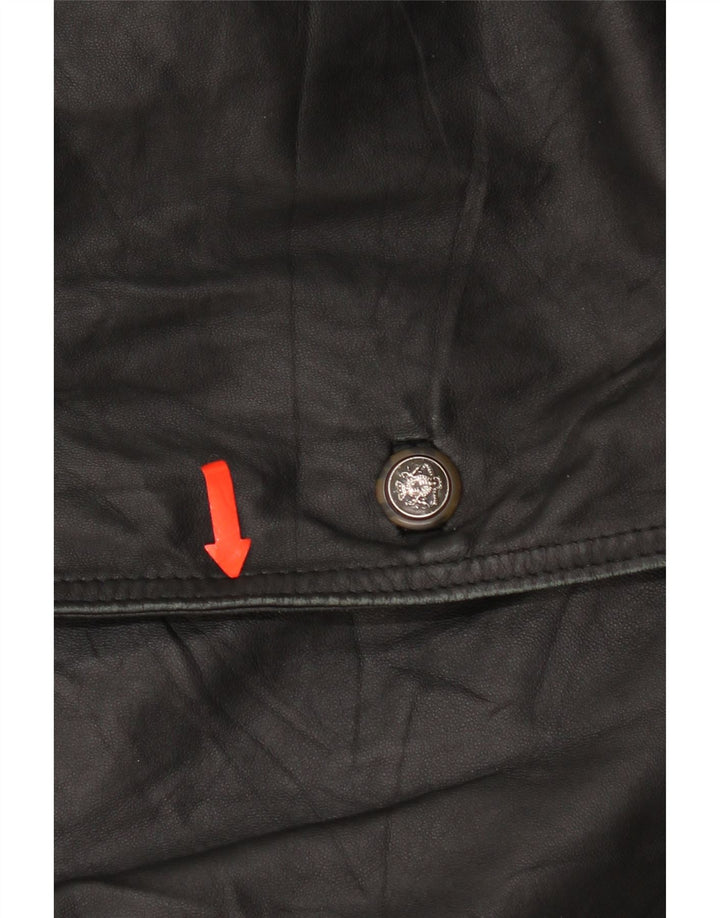 Giacca blazer da uomo a 3 bottoni Bizzarro IT 54 2XL in pelle nera