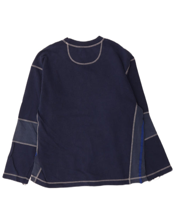 Levi's Top da uomo a maniche lunghe in cotone color block blu navy medio