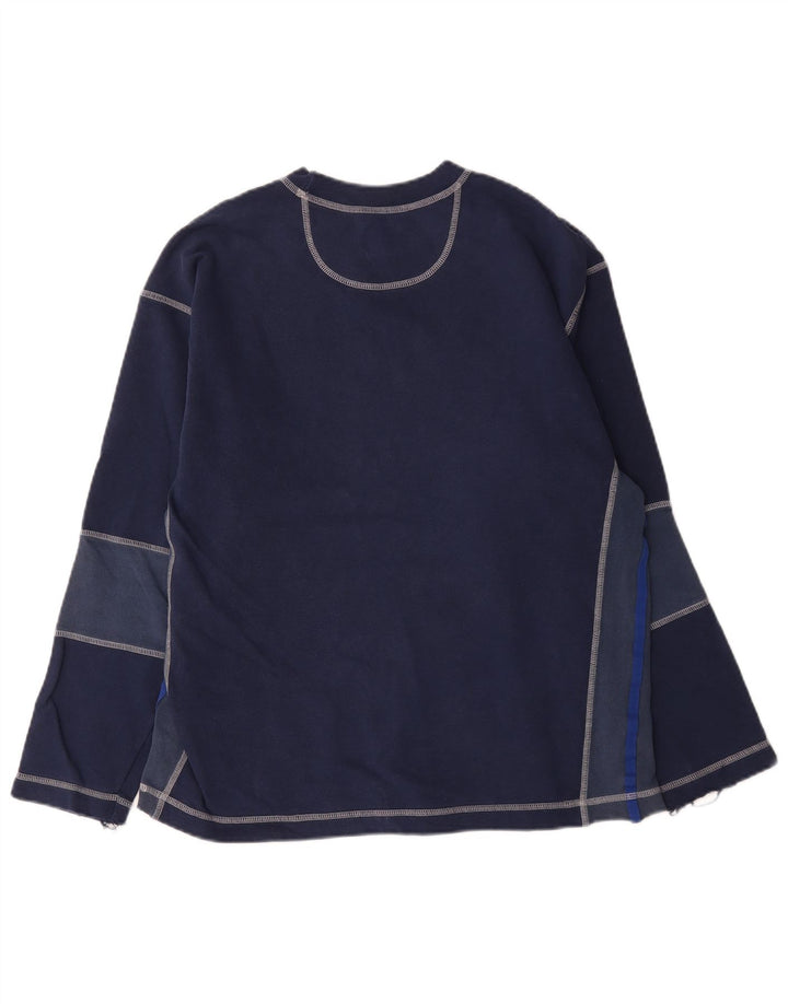 Levi's Top da uomo a maniche lunghe in cotone color block blu navy medio