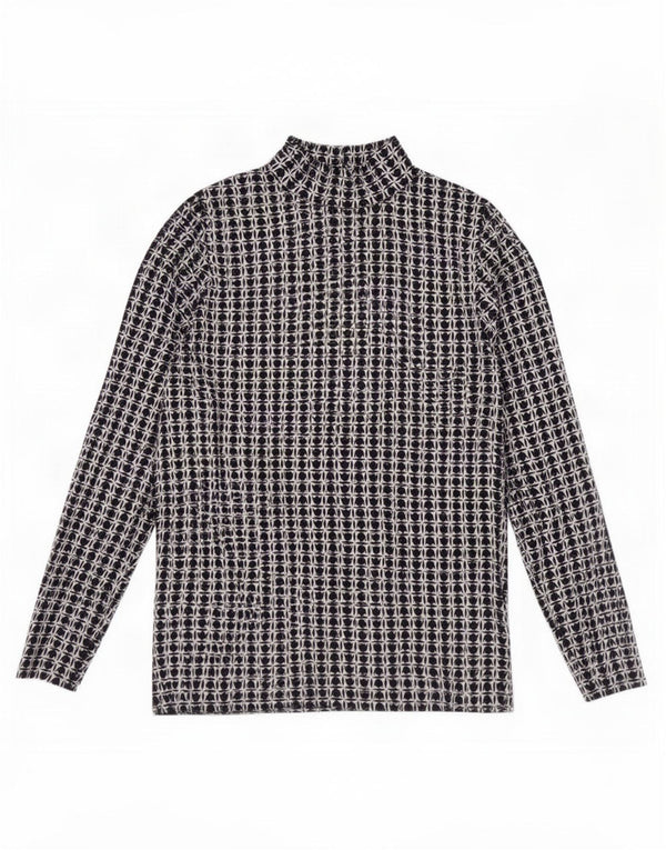 Marks & Spencer Top da donna a maniche lunghe UK 16 Grande cotone floreale blu navy