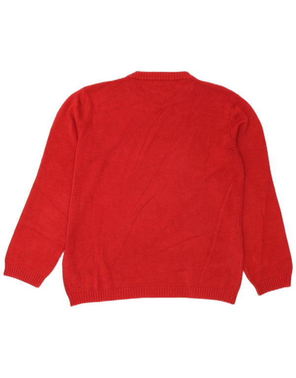ARMANI JEANS Maglione da uomo girocollo grande in cotone rosso