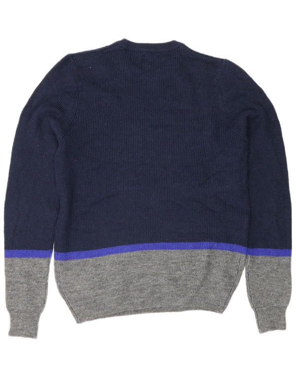 Maglione maglione girocollo da uomo Marks & Spencer color block medio blu navy