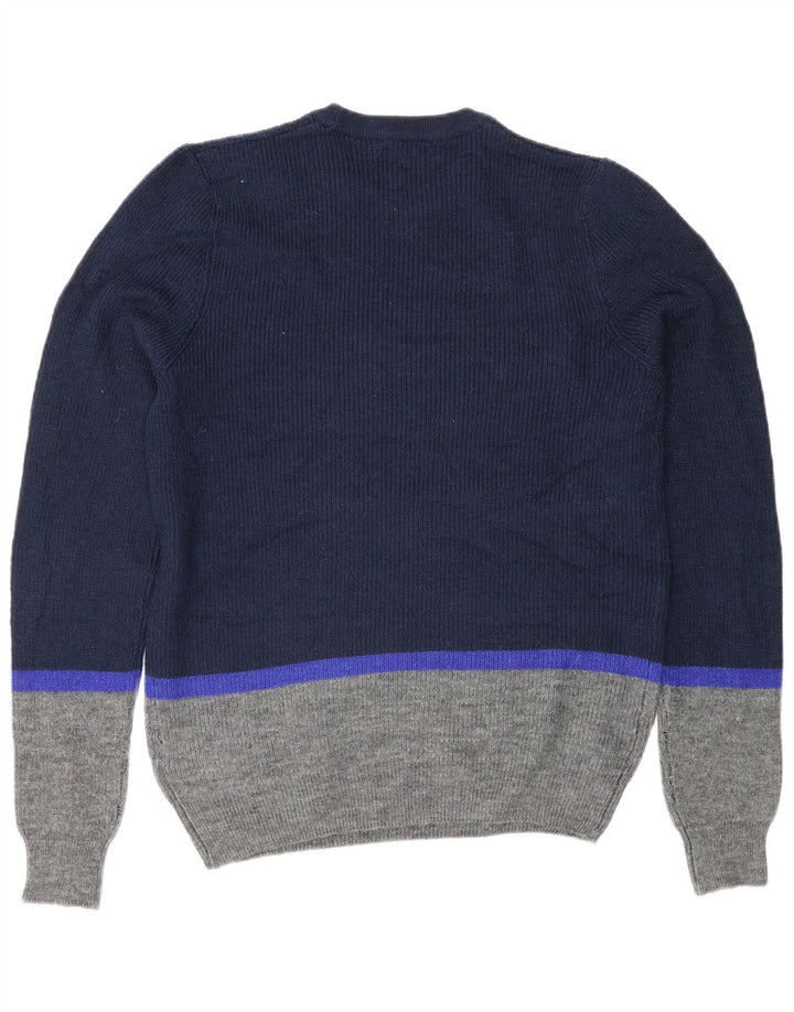 Maglione maglione girocollo da uomo Marks & Spencer color block medio blu navy