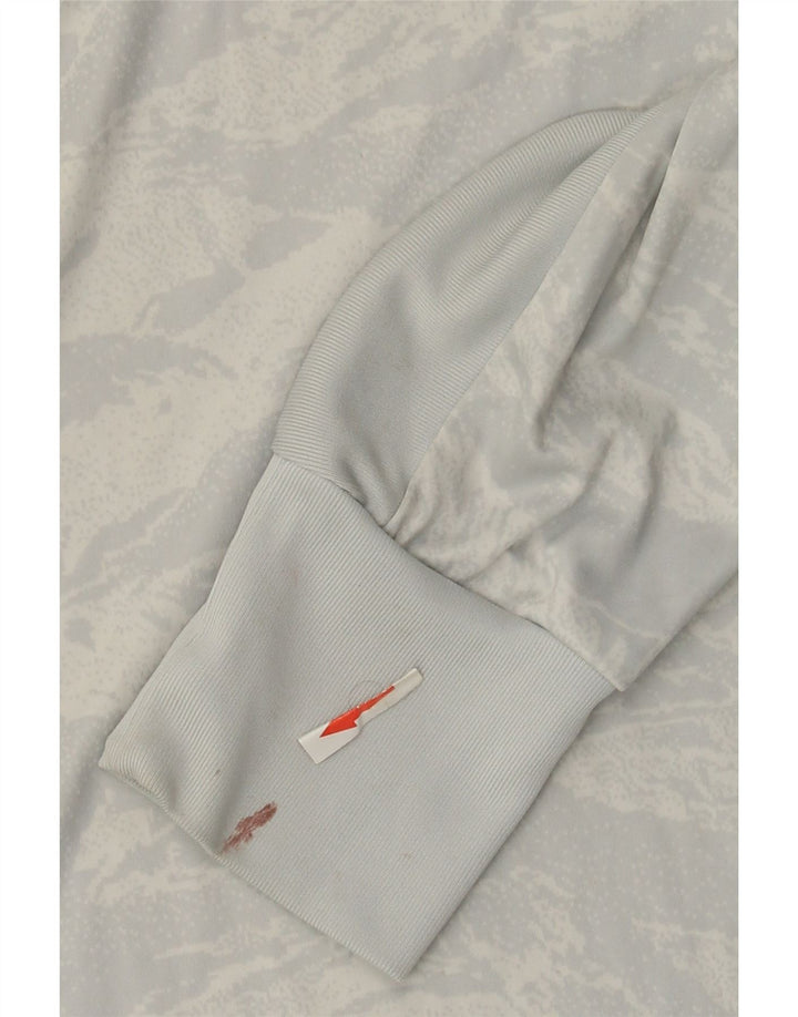 Adidas Uomo Climalite Top manica lunga piccolo poliestere mimetico grigio