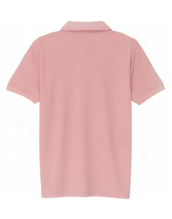 Polo da uomo Calvin Klein in poliestere gessato rosa medio