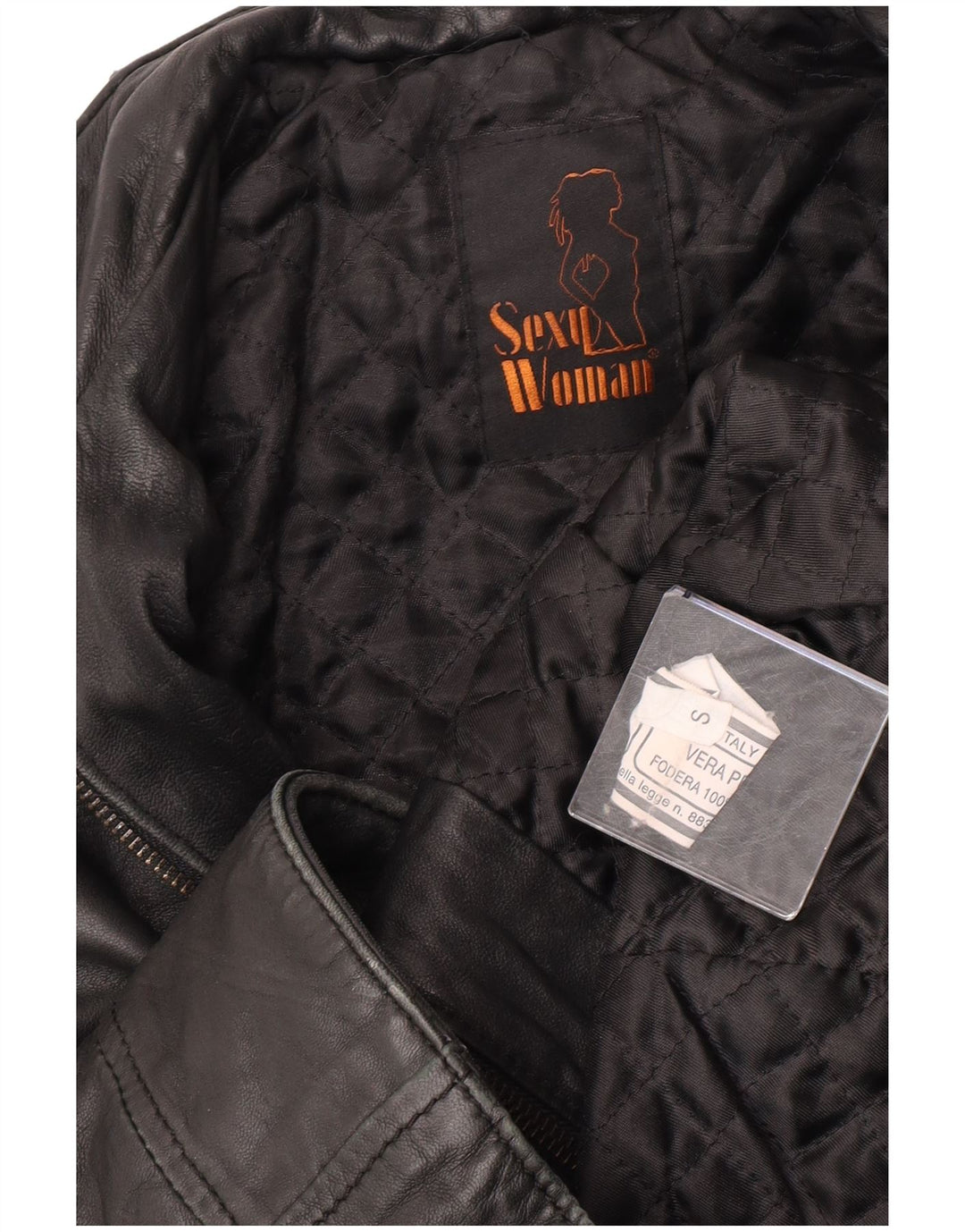 Giacca in pelle militare da donna vintage UK 10 piccola in pelle nera