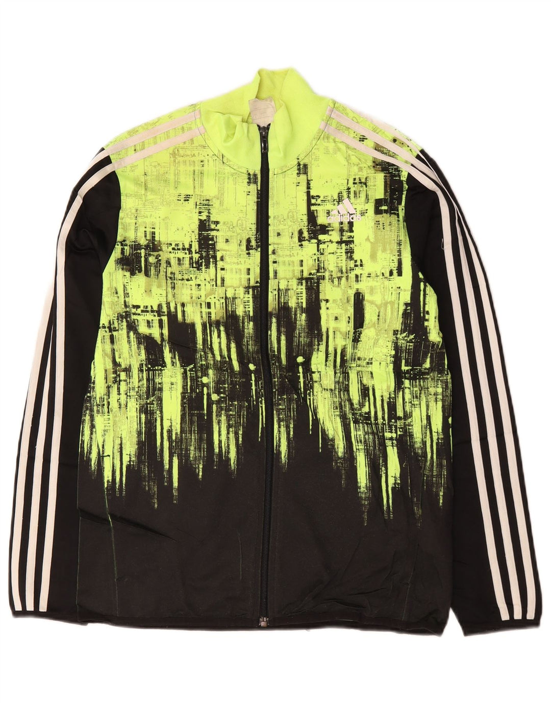 Giacca da tuta da ragazzo Adidas 13-14 anni in poliestere color block verde