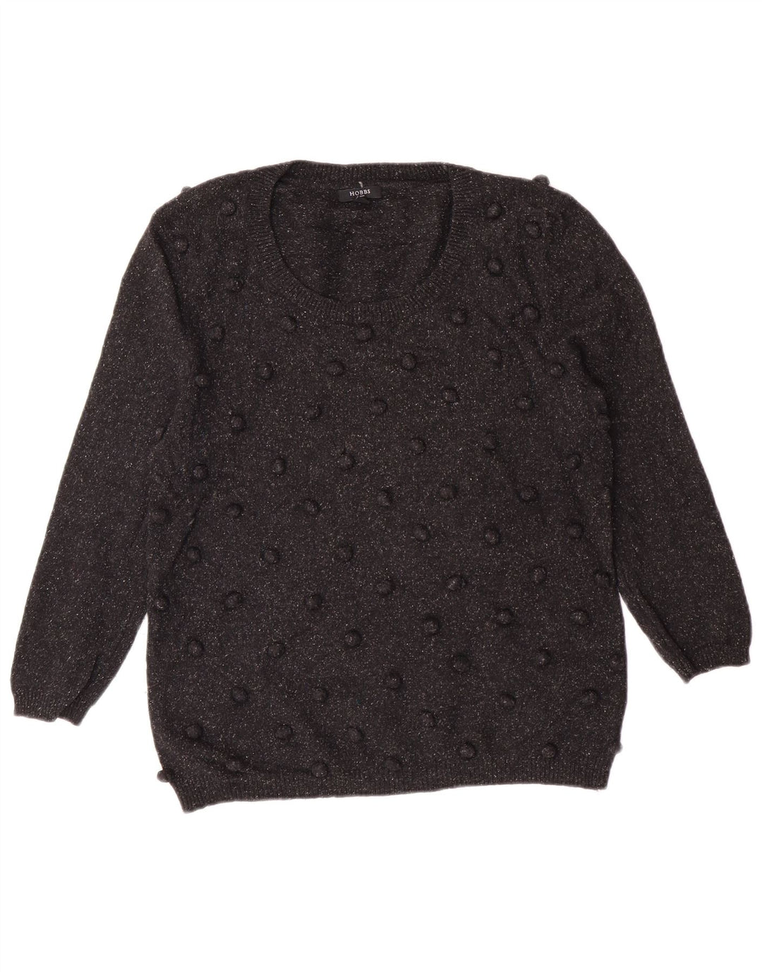 Maglione da donna con scollo a barca Hobbs UK 14 classico in lana nera media