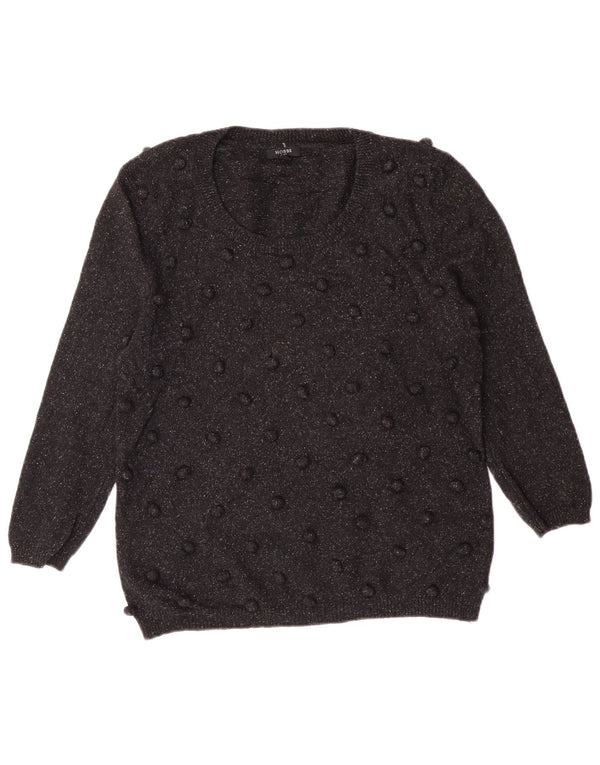 Maglione da donna con scollo a barca Hobbs UK 14 classico in lana nera media