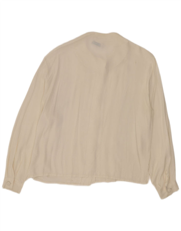 Camicia vintage da donna camicetta IT 44 acetato bianco medio