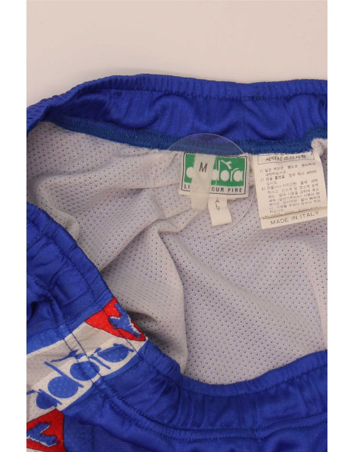 Pantaloncini da bagno grafici da uomo Diadora blu medio color block in poliammide