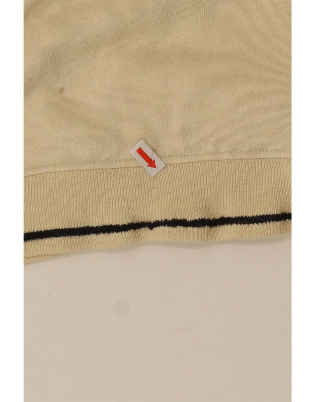 Felpa Champion da uomo con grafica con zip e collo, piccola, in cotone beige