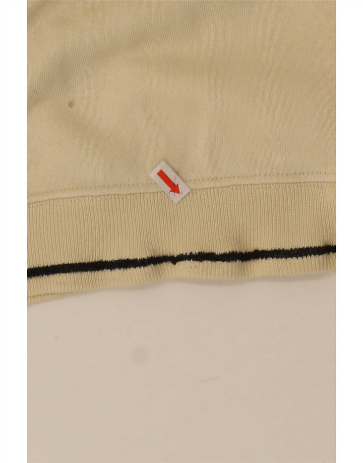 Felpa Champion da uomo con grafica con zip e collo, piccola, in cotone beige