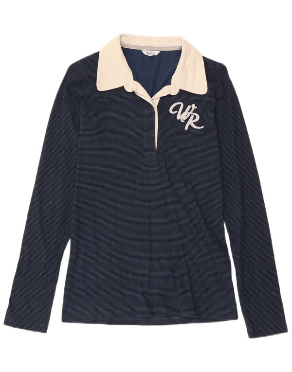 Polo da rugby grafica da donna Woolrich UK 12 medio in cotone blu navy