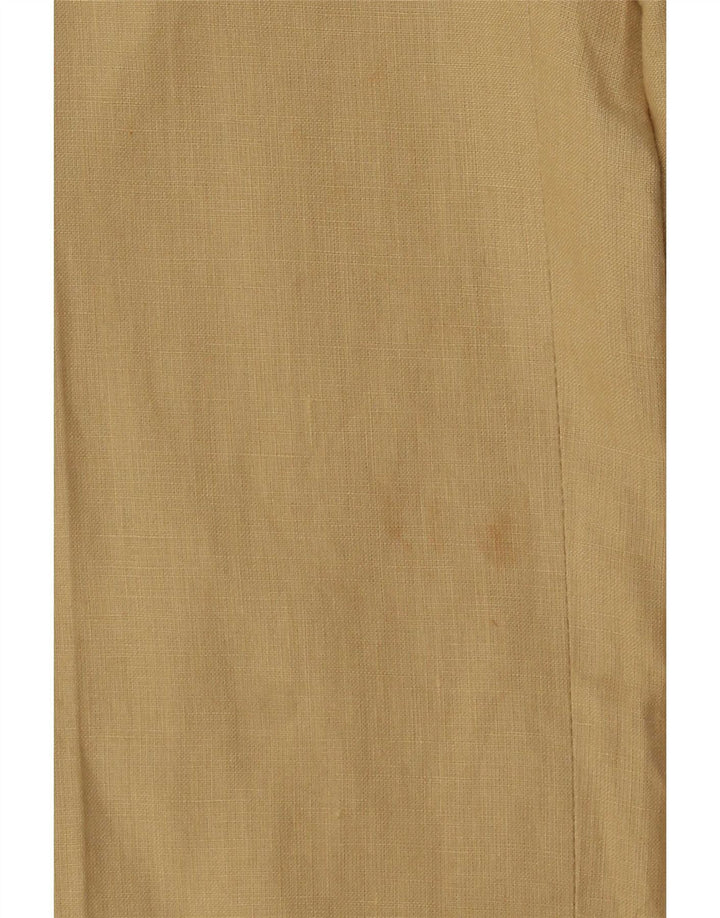 Pantaloni da abito dritti da uomo Marks & Spencer W36 L33 Lino marrone