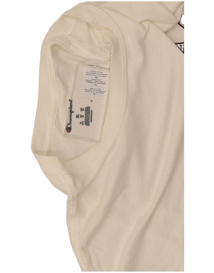 T-shirt grafica da uomo Champion Top XL in cotone bianco