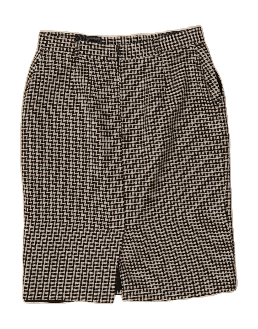 ST MICHAEL Womens Pencil Skirt UK 14 Large W32  Black Houndstooth Vintage St Michael and Second-Hand St Michael from Messina Hembry 