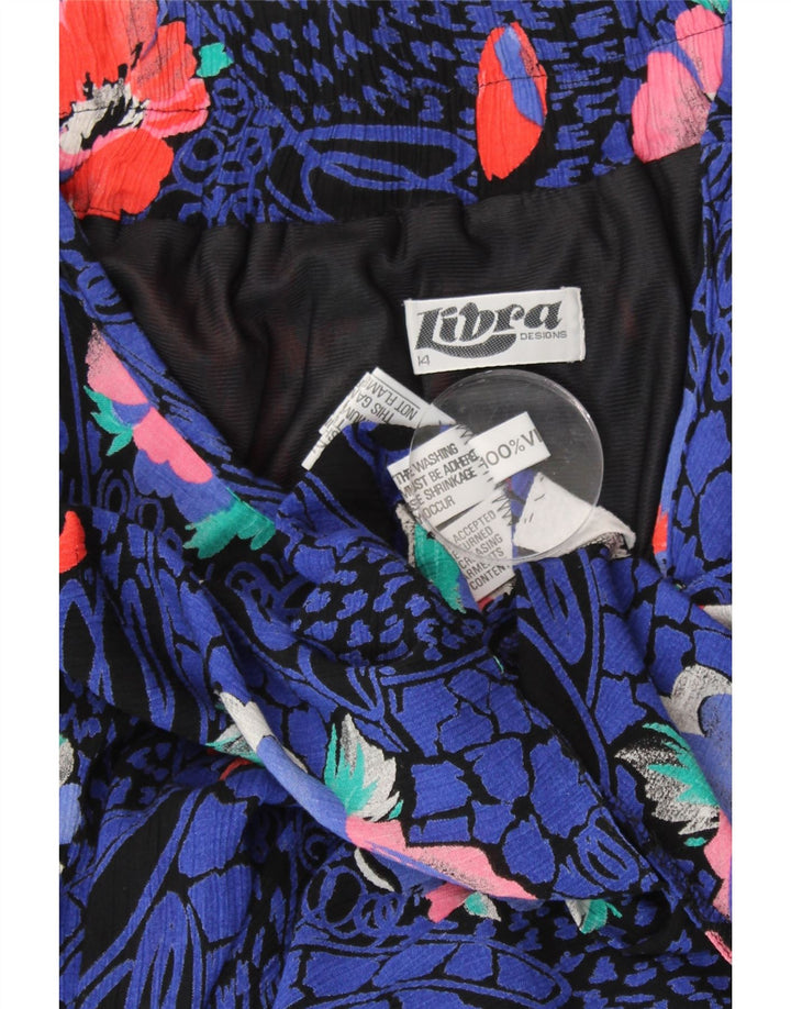 Gonna longuette da donna LIBRA UK 14 media W30 viscosa floreale blu