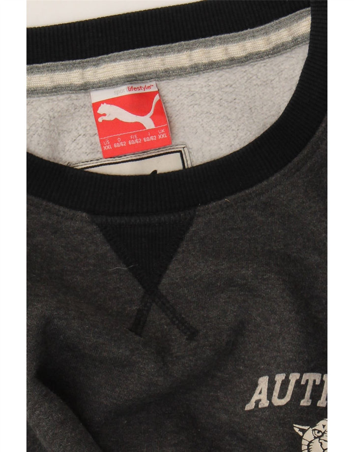 PUMA Mens Sweatshirt Jumper 2XL Grey Colourblock Cotton Vintage Puma and Second-Hand Puma from Messina Hembry 