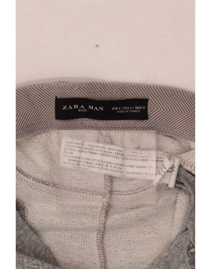 Pantaloni da tuta da uomo Zara Joggers grandi in cotone chiazzato grigio