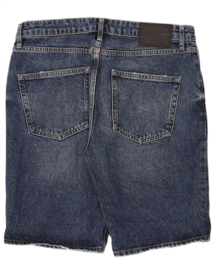 Pantaloncini di jeans da uomo Superdry W32 cotone blu medio