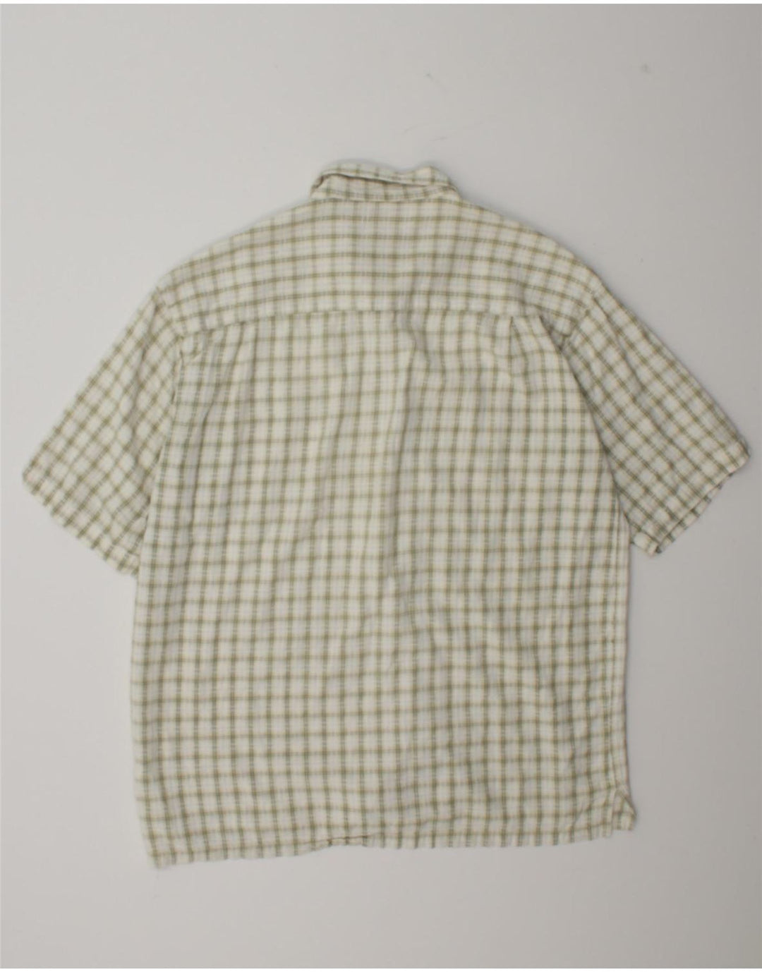 Camicia a maniche corte da uomo Columbia in cotone a quadri verdi grandi