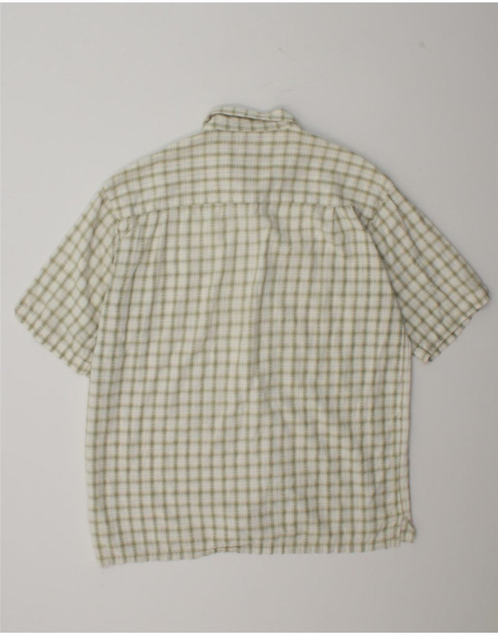 Camicia a maniche corte da uomo Columbia in cotone a quadri verdi grandi