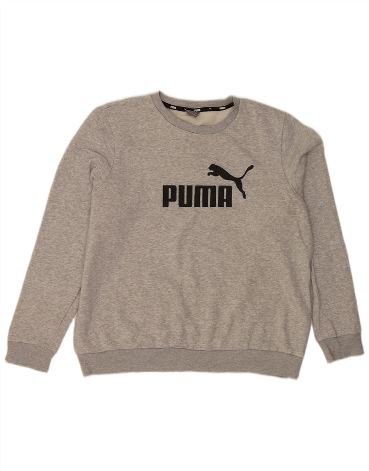 Felpa grafica da uomo Puma Jumper XL in cotone chiazzato grigio