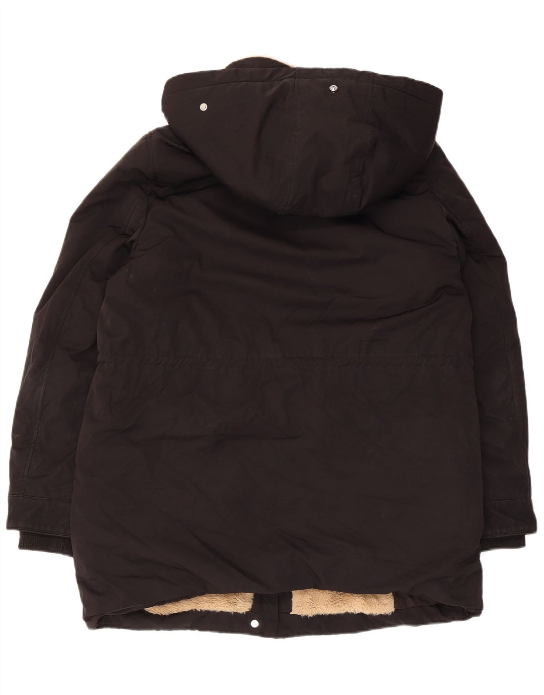 Giacca Parka con cappuccio da donna Zara UK 14 poliestere nero medio