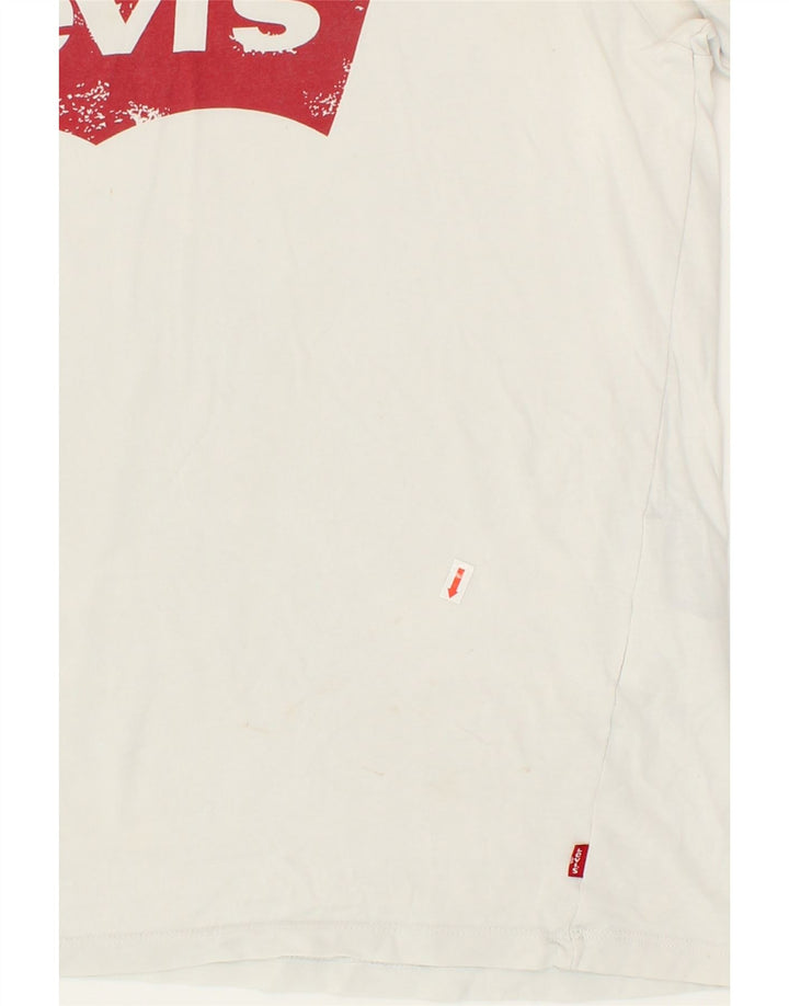 LEVI'S Mens Graphic T-Shirt Top Large White Cotton Vintage Levi's and Second-Hand Levi's from Messina Hembry 