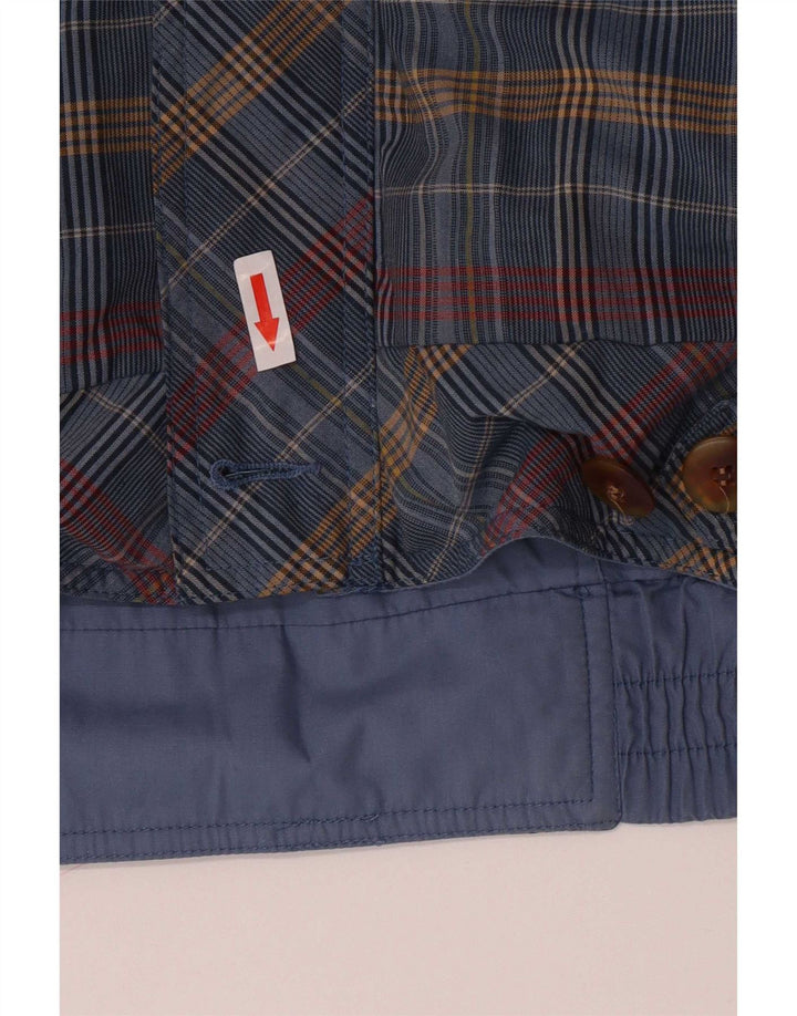 Giacca bomber da uomo vintage EU 52 XL Poliestere scozzese blu