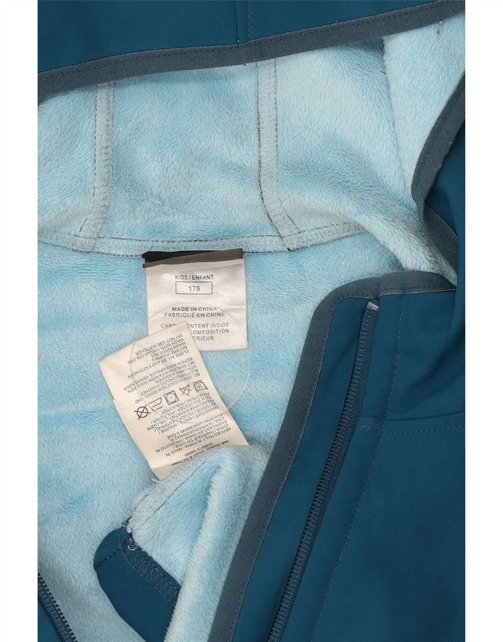 Giacca a vento con cappuccio per ragazze Jack Wolfskin 15-16 anni in poliestere blu