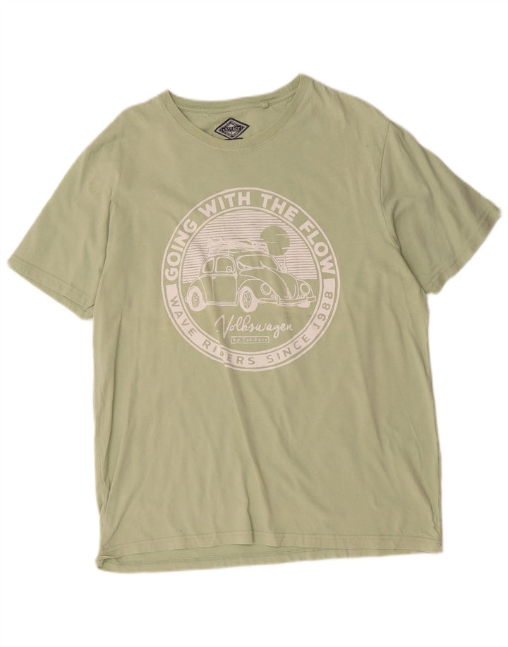T-shirt grafica da uomo Fat Face Top grande in cotone verde